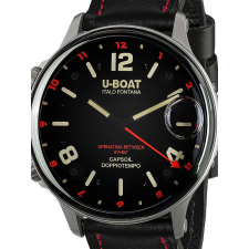 U-Boat 9674 Capsoil Doppiotempo SS GMT Mens Watch 55mm 10ATM, karóra