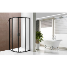 U Design Blacky ívelt zuhanykabin fekete kerettel, A1211B, 90x90x190 cm kád, zuhanykabin