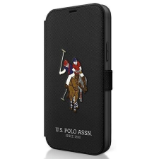 U.S. POLO ASSN. US Polo USFLBKP12LPUGFLBK iPhone 12 Pro Max 6,7&quot; fekete könyv Polo Embroidery Collection telefontok tok és táska