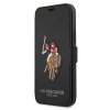 U.S. POLO ASSN. US Polo USFLBKP12MPUGFLBK iPhone 12/12 Pro 6.1 "fekete Oldalra nyíló tok Polo apazéses kollekció