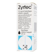 UCB Zyrtec 10 mg / ml belsőleges oldatos cseppek 20 ml gyógyhatású készítmény