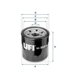 UFI olajszűrő 23.255.00 autóalkatrész
