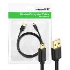 uGreen 10355B USB-A apa - mini USB-B apa 2.0 Adat és töltő kábel - Fekete (1m) kábel és adapter