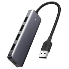 uGreen 4 az 1-ben adapter, USB Hub 4x USB 3.0, micro USB, szürke (50985) (UG50985) hub és switch