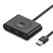 uGreen 4az1-ben USB 3.0 hub 0,5m fekete (20290) (UG20290) hub és switch