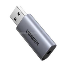 uGreen audió adapter (3.5mm jack aljzat - USB) SÖTÉTSZÜRKE (UGREEN_CM383) kábel és adapter