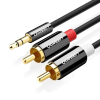 uGreen AV116 2x RCA apa, Cinch, jack apa, 3.5mm, 1.5m, fekete (10583) (UG10583)