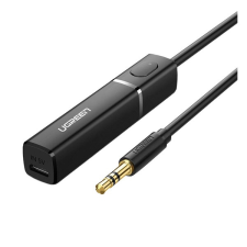 uGreen bluetooth audió adapter (microUSB aljzat, v5.0, 3.5mm jack, AUX) FEKETE kábel és adapter