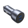 uGreen CD213 autós töltő 2 Type-C aljzat (36W, PD gyorstöltő 4.0) SÖTÉTSZÜRKE