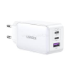 uGreen CD244 hálózati töltő 2 Type-C/USB aljzat (65W, GaN, PD gyorstöltő 4.0) FEHÉR (UGREEN_15334)