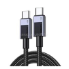 uGreen L524 adatkábel (Type-C - Type-C, 60W, PD gyorstöltő, 100cm, cipőfűző) SÖTÉTSZÜRKE (UGREEN_55765)