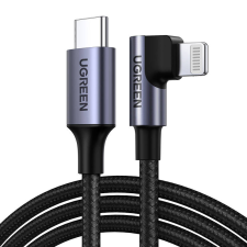 uGreen Lightning to USB-C Angled Cable UGREEN US305, PD, 3A, 1m (Black) kábel és adapter