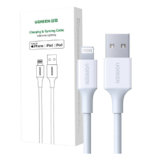 uGreen Lightning USB kábel 2.4A, US155, 0.5m (fehér) kábel és adapter