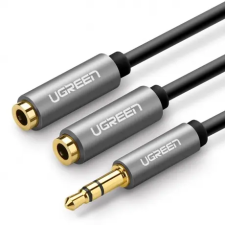 uGreen Splitter audio kábel 3.5mm mini jack 20cm, ezüst mobiltelefon kellék