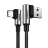 uGreen szögkábel USB kábel - USB Type C Quick Charge 3.0 QC3.0 3 A 2 m szürke (US176 20857)