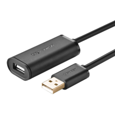 uGreen US121 USB 2.0 hosszabbító kábel, aktív, 10m (fekete) kábel és adapter