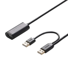 uGreen US137 2x USB 2.0 aktív hosszabbító kábel 5m fekete (20213) kábel és adapter