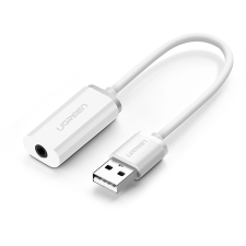 uGreen US206 USB-A - 3.5mm jack adapter - fehér kábel és adapter