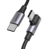 uGreen USB-C-USB-C kábel, ferde UGREEN US334 5A, PD 100W, 2m (fekete)