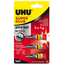 UHU pillanatragasztó Super Glue Minis 3 x 1 gr BL ragasztóanyag