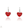Újvilág Kollekció Ezüst Love piros szív gyerek fülbevaló - 02203-46