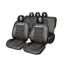  Üléshuzat készlet univerzális bőr és alcantarából, testreszabott Renault logóval, fekete ülésbetét, üléshuzat