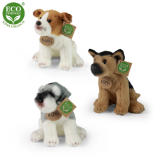 ülő plüss kutya 20 cm háromféle eco-friendly plüssfigura