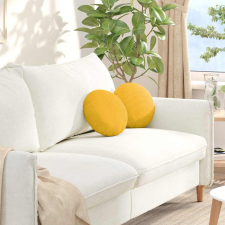  Ülőpárnák 2 pcs Világos sárga Ø 30 cm Bársonyos szövet lakástextília