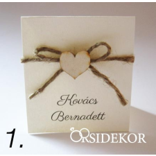  Ültetőkártya spárgával díszítve dekorációs kellék