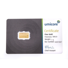 Umicore - 1g - arany befektetési rúd egyéb ékszer