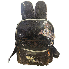 Unbranded Kisméretű fekete csillogó gyermek hátizsák kézitáska és bőrönd