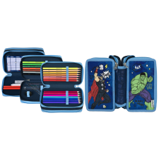 Undercover Gmbh Scooli háromszintes tolltartó (EberhardFaber írószerekkel töltött), Avengers tolltartó