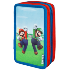 Undercover Gmbh Scooli háromszintes tolltartó (EberhardFaber írószerekkel töltött), Super Mario tolltartó