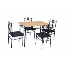 Unic Spot Berta étkezőgarnitúra, 4 személyes, fekete/tölgy bútor