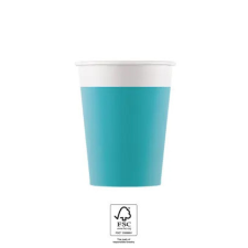 Unicolour Tirquoise, Kék papír pohár 8 db-os 200 ml FSC party kellék