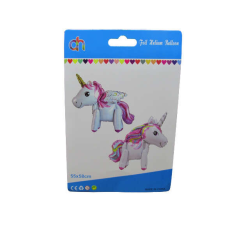  Unikornis formájú fólia lufi 55 cm X 58 cm party kellék