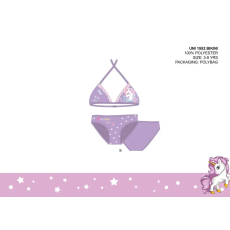  Unikornis kétrészes fürdőruha kislányoknak - bikini háromszög felsőrésszel - világoslila - 104