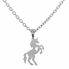  Unikornis nemesacél gyerek nyaklánc medállal, ezüst színű nyaklánc