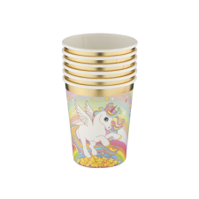 Unikornis papírpohár, 250 ml, 6 db party kellék