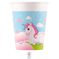 Unikornis parti pohár 200 ml - 8 darabos - FSC papír party kellék