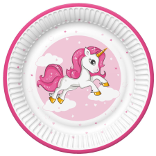Unikornis Pink Heart papírtányér 8 db-os 22,7 cm party kellék
