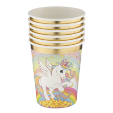UNIKORNIS Rainbow papír pohár 6 db-os 250 ml party kellék