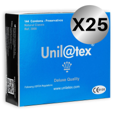 UNILATEX - TERMÉSZETES TARTÓSÍTÓSZEREK 25 X 144 DARABOS CSOMAGBAN óvszer