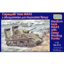  Unimodels Tank M4A3 with Deep Wading Trunks 1:72 (UM216) makett