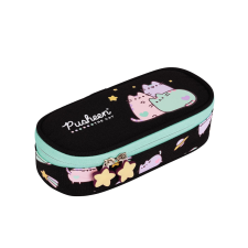 UNIPAP Pusheen cicás ovális tolltartó türkiz-fekete színben 23cm tolltartó