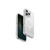 Uniq Apple iPhone 16 Pro Max, Szilikon keret + műanyag hátlap, közepesen ütésálló, légpárnás sarok, Magsafe töltővel kompatibilis, Uniq Combat, átlátszó/fehér