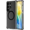 Uniq Combat Magclick Samsung Galaxy S25 Ultra MagSafe tok, átlátszó-fekete SP112846 (UNIQ-GS25UHYB-COMMBLK)