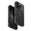 Uniq fliptok Eleva állvánnyal iPhone 16 Pro 6.3" fekete/karbon fekete tok