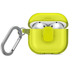 Uniq Glase Pro Apple AirPods 4 tok karabinerrel, sárga fülhallgató, fejhallgató tok