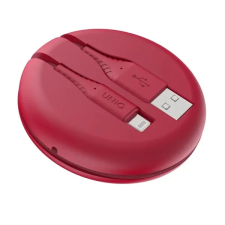 Uniq Halo USB / Lightning MFi töltő- és adatkábel 1.2m piros kábel és adapter